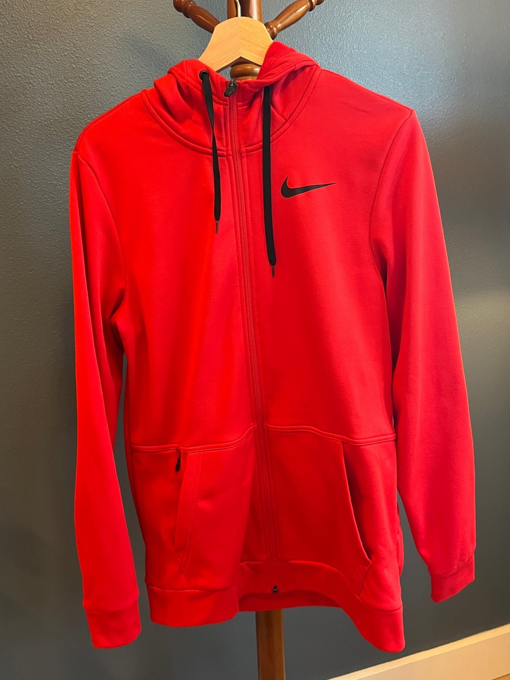 Nike Red Full-Zip Hooded Performance Jacket